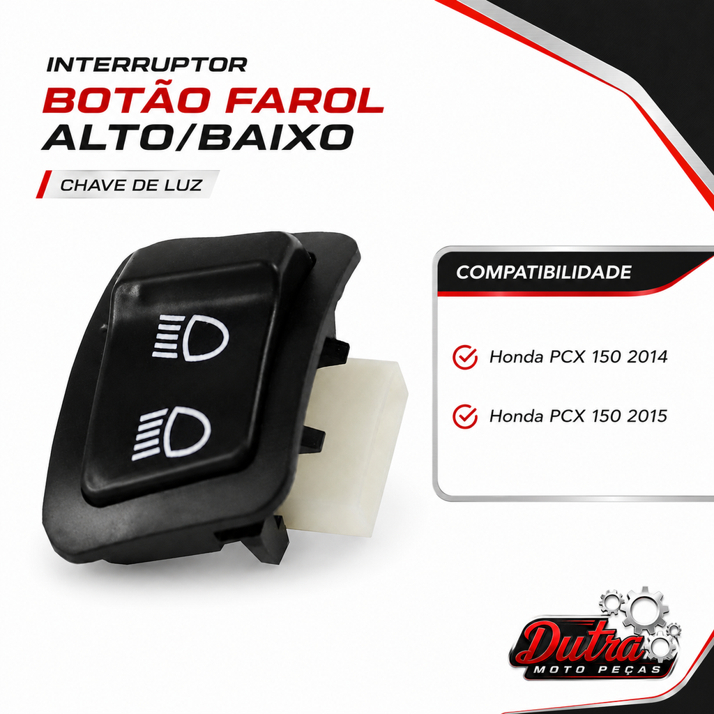 Interruptor Botão Farol Alto Baixo Honda PCX 150 2014 2015 Chave Luz