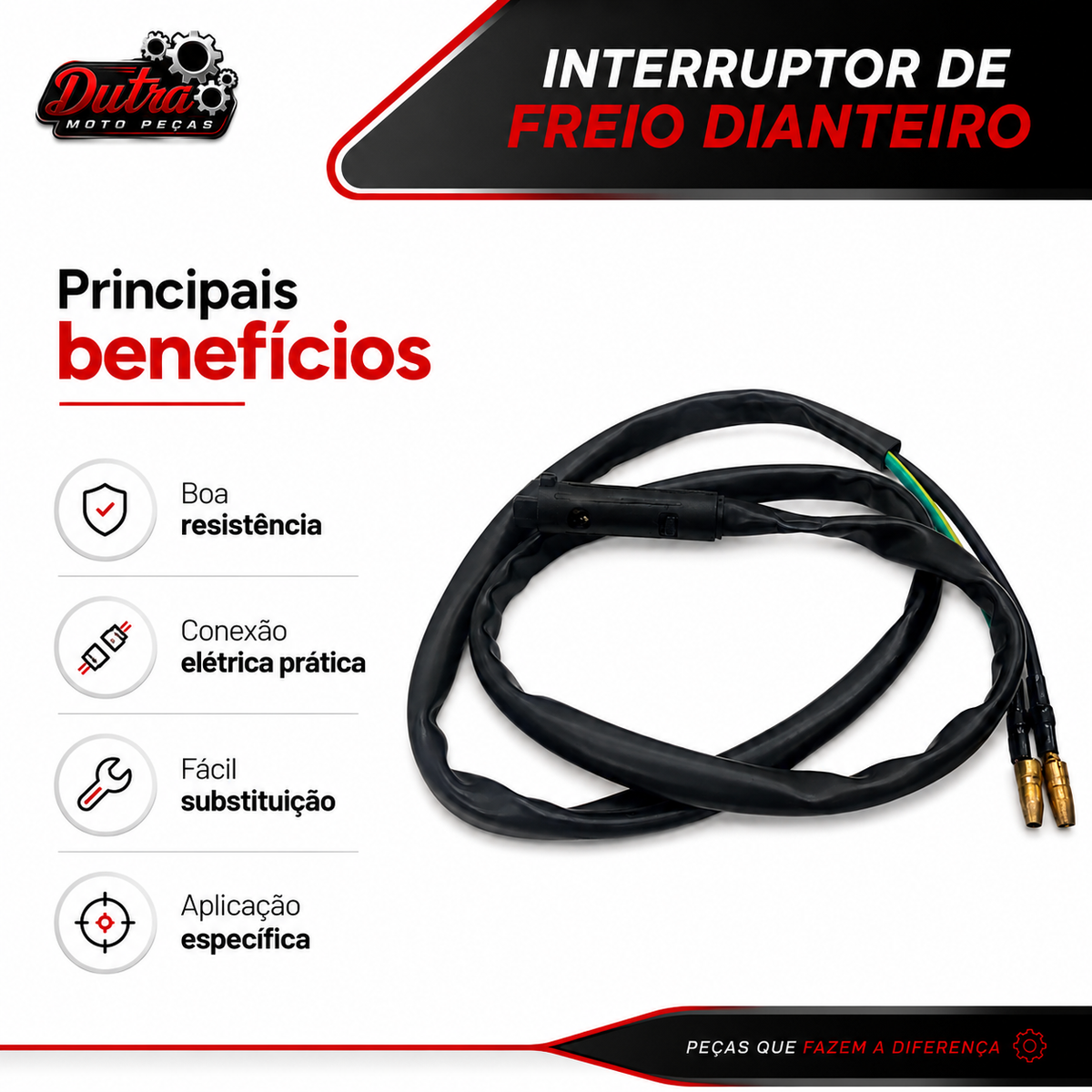 Interruptor Freio Dianteiro Titan 125 Ks Lona/ Titan 150 Lona/ Nxr Bros 150/125 Lona