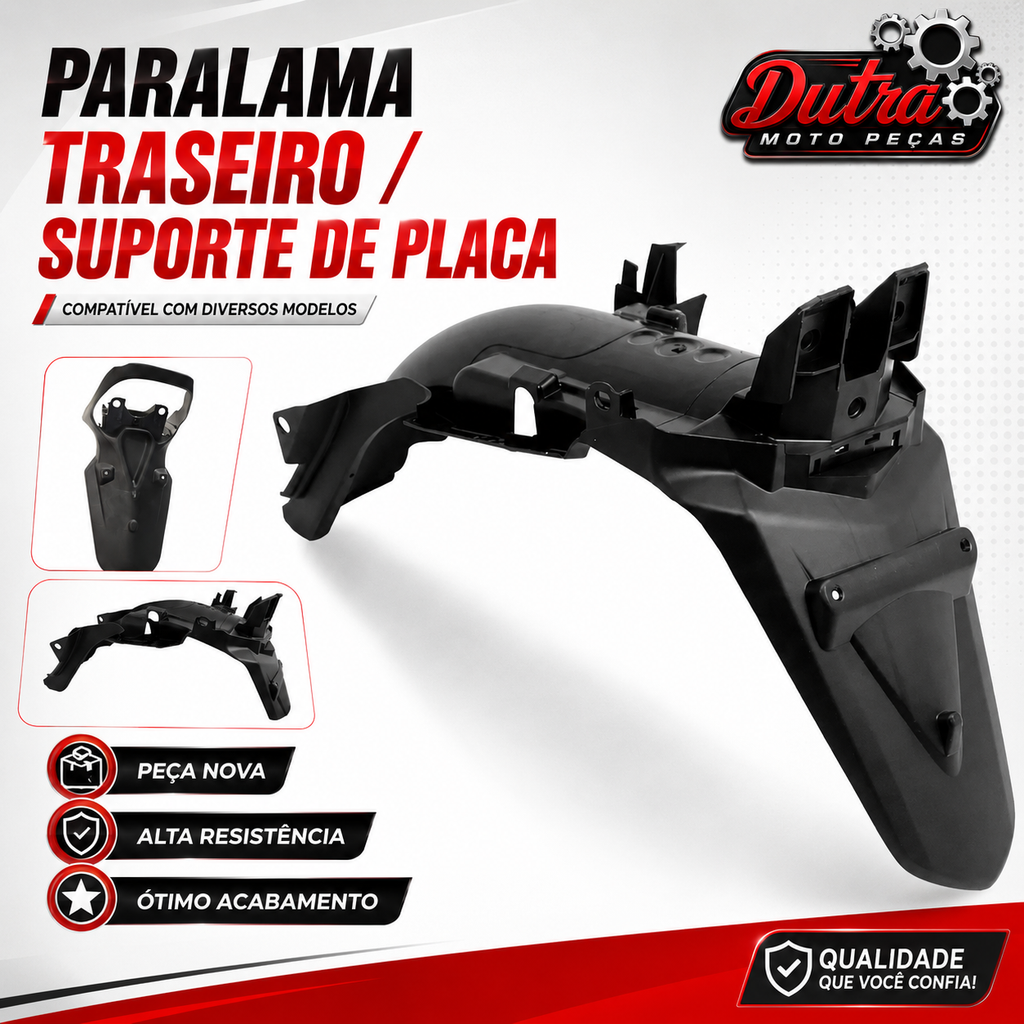 Paralama Traseiro Honda CG Titan 150 Mix Flex Fan 150 ESI 2009 a 2013